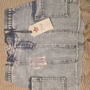 Vanilla Star Light Blue Denim Mid Rise Cargo Mini Skirt Size 12 Cozy Comfy Soft